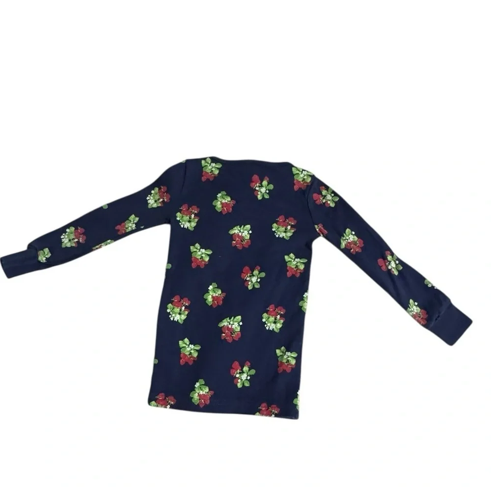 Janie and Jack Girls 3Pajama Set Long Sleeve blue with strawberries